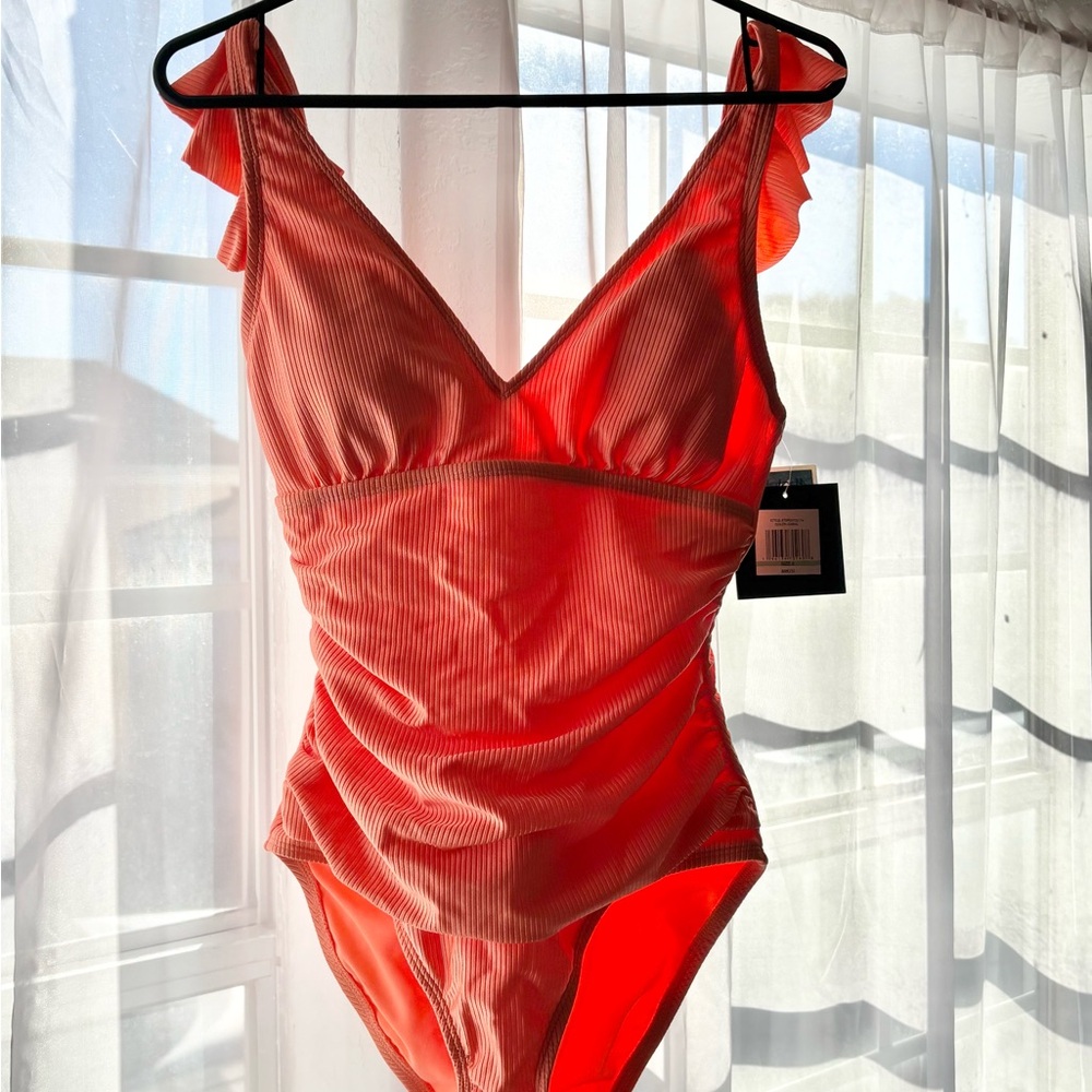 Vibrant Coral One-Piece Swimsuit